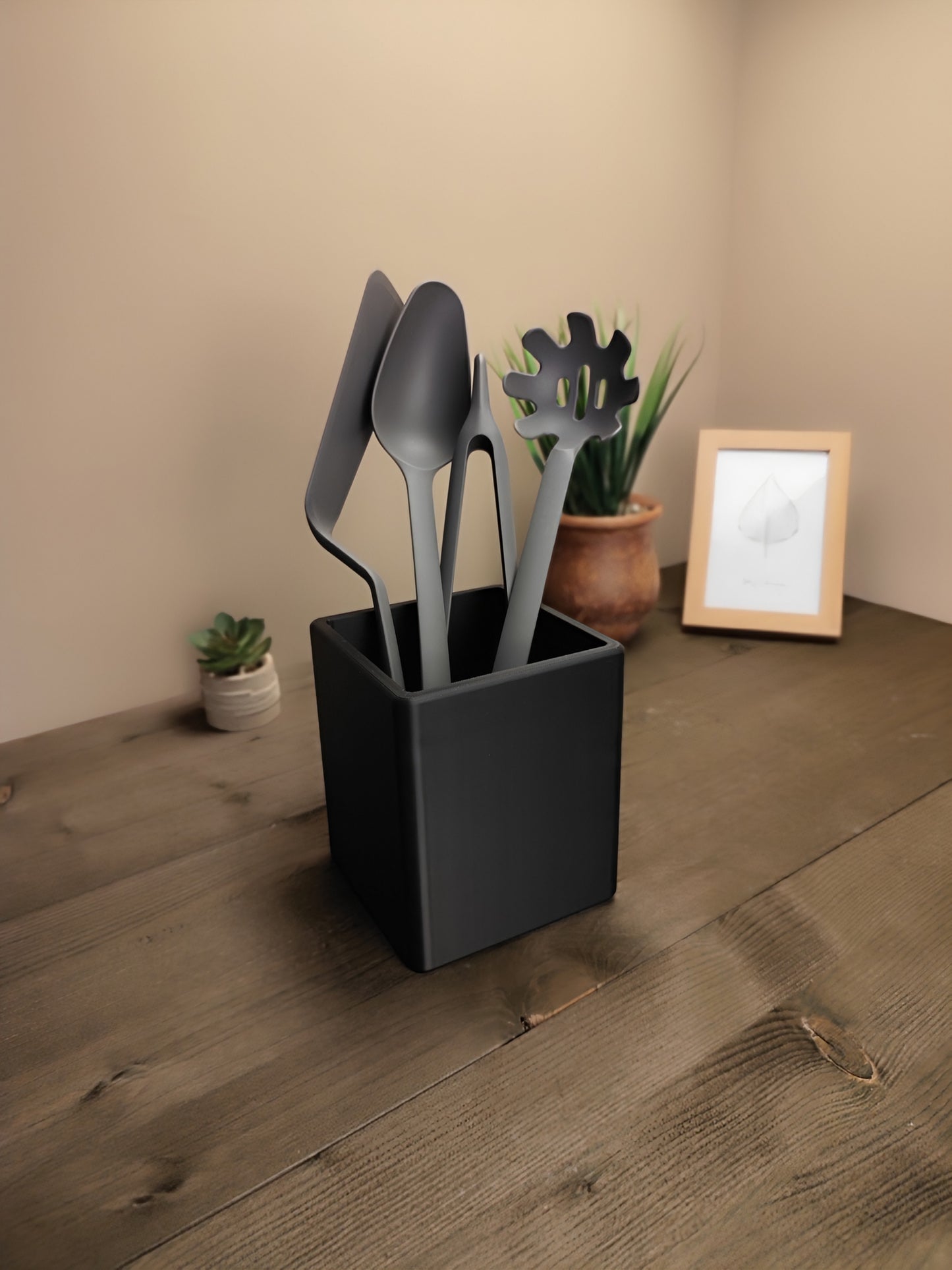 Porte-ustensiles carré – design minimaliste