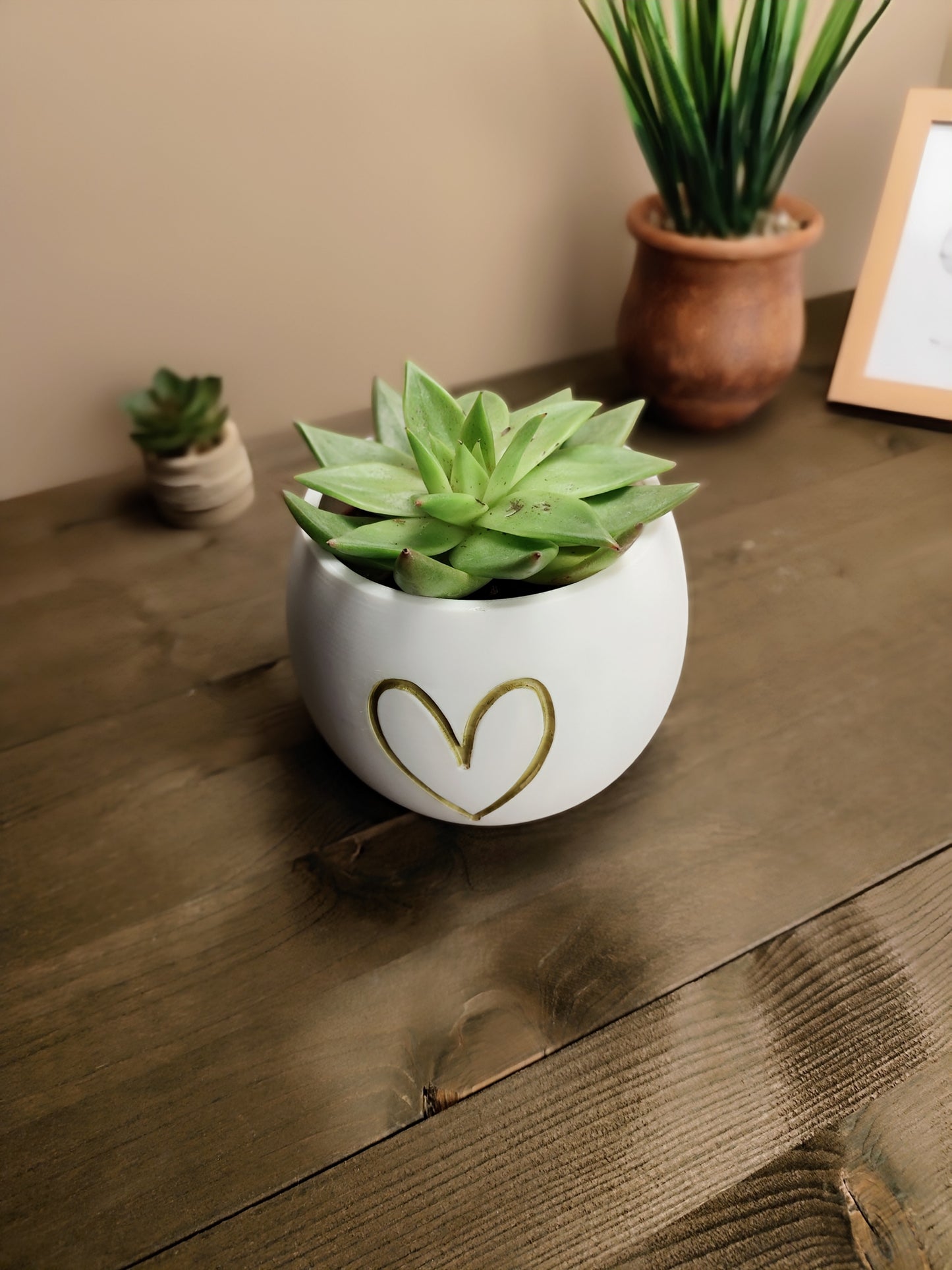 Pot à plante en forme de cœur