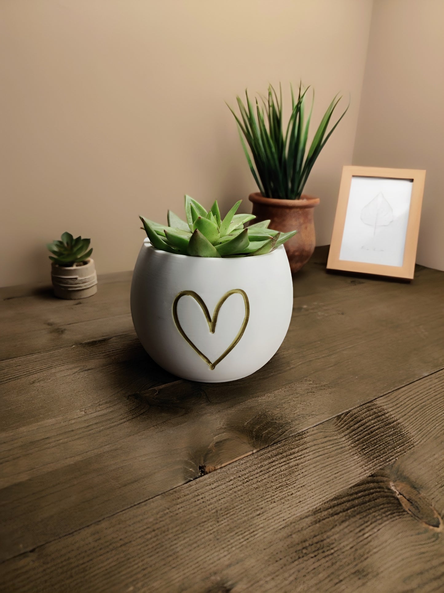 Pot à plante en forme de cœur