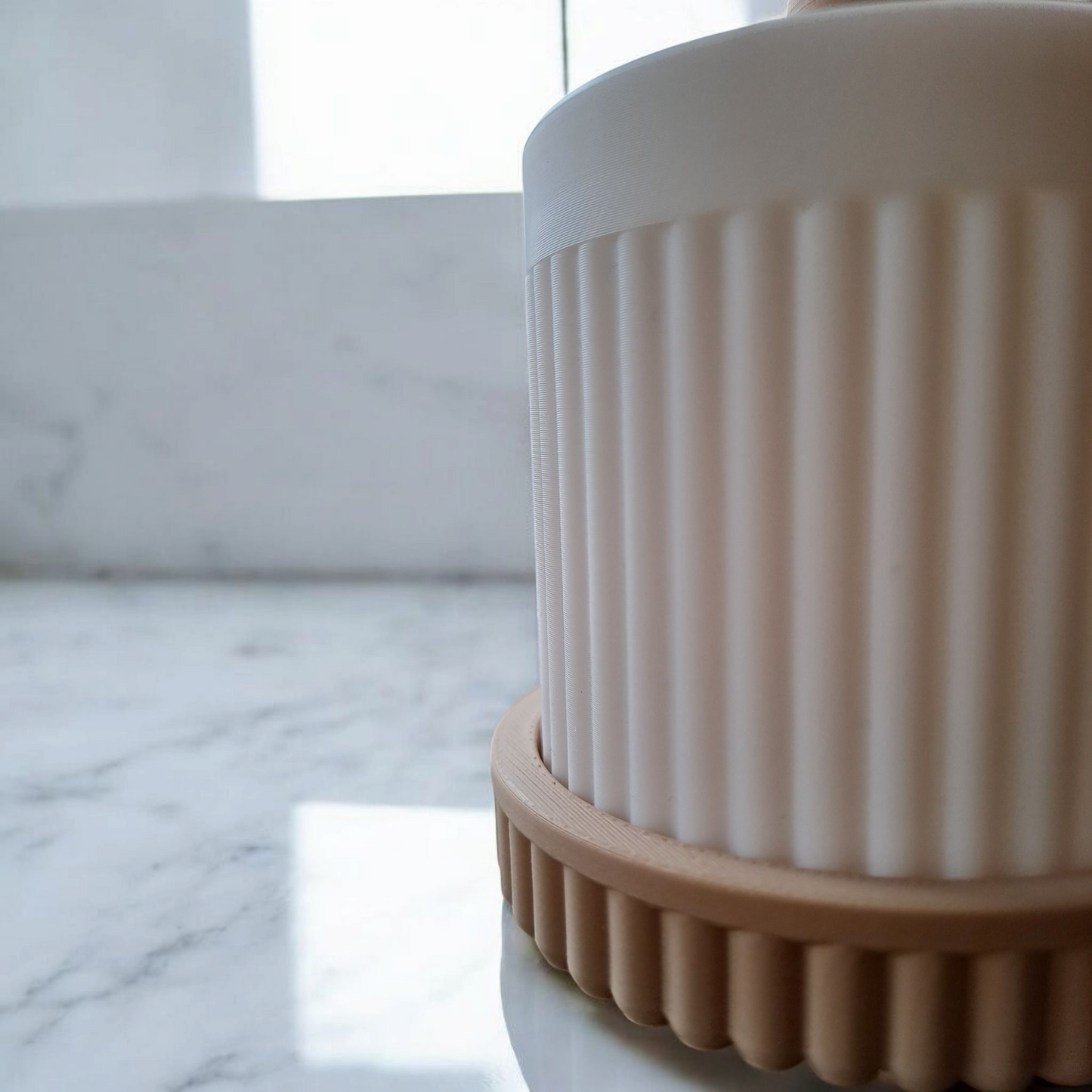 Set de rangement ovale avec pot rainuré – Élégance fonctionnelle