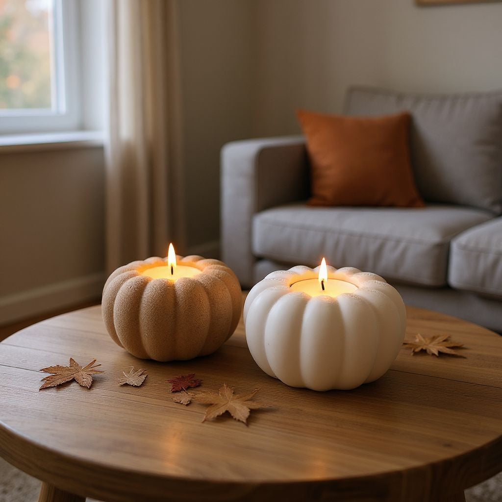 Porte-bougie chauffe-plat en forme de citrouille – Décoration d’automne cosy