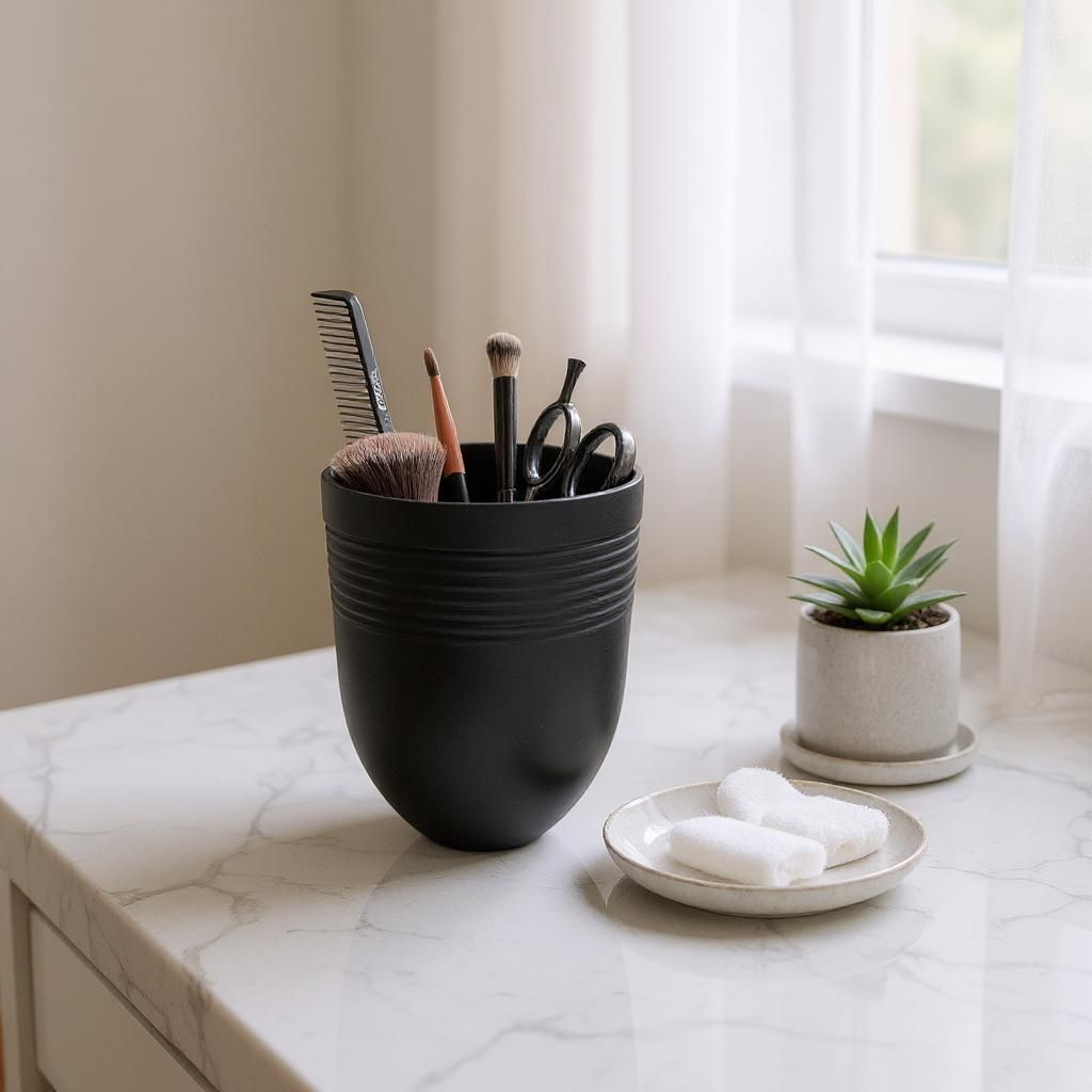 Pot de rangement arrondi – Élégance et sobriété