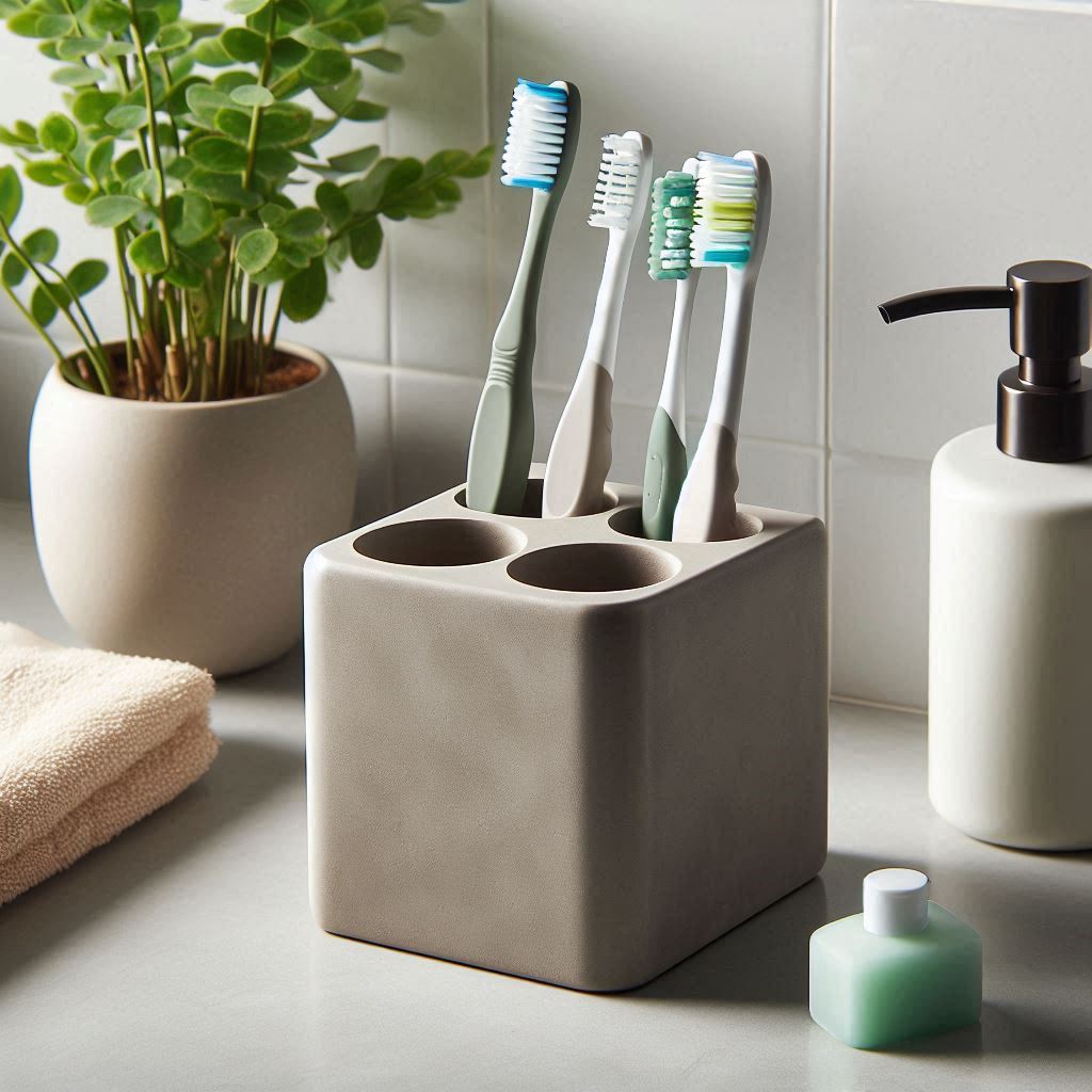 Porte-brosses à dents carré – Design fonctionnel