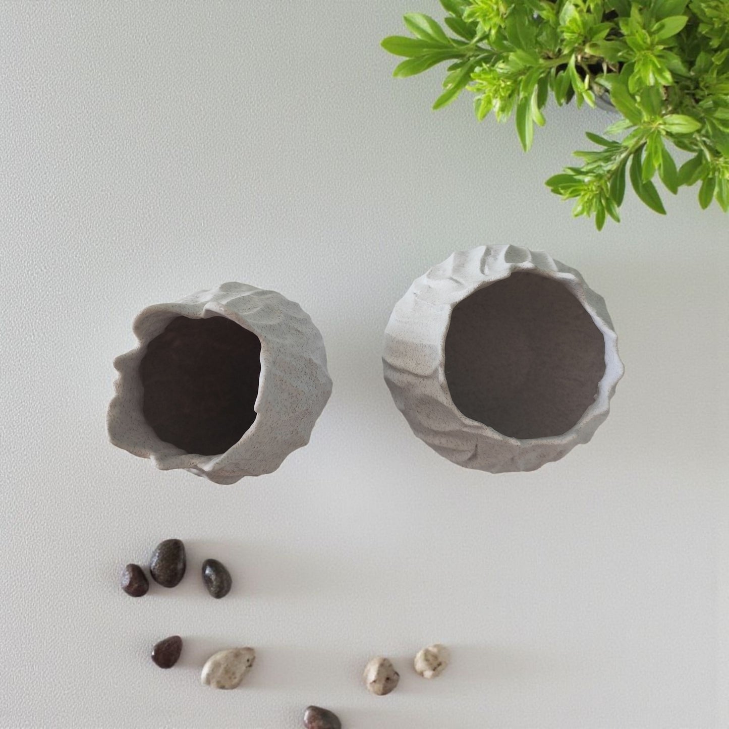Duo de vases texturés
