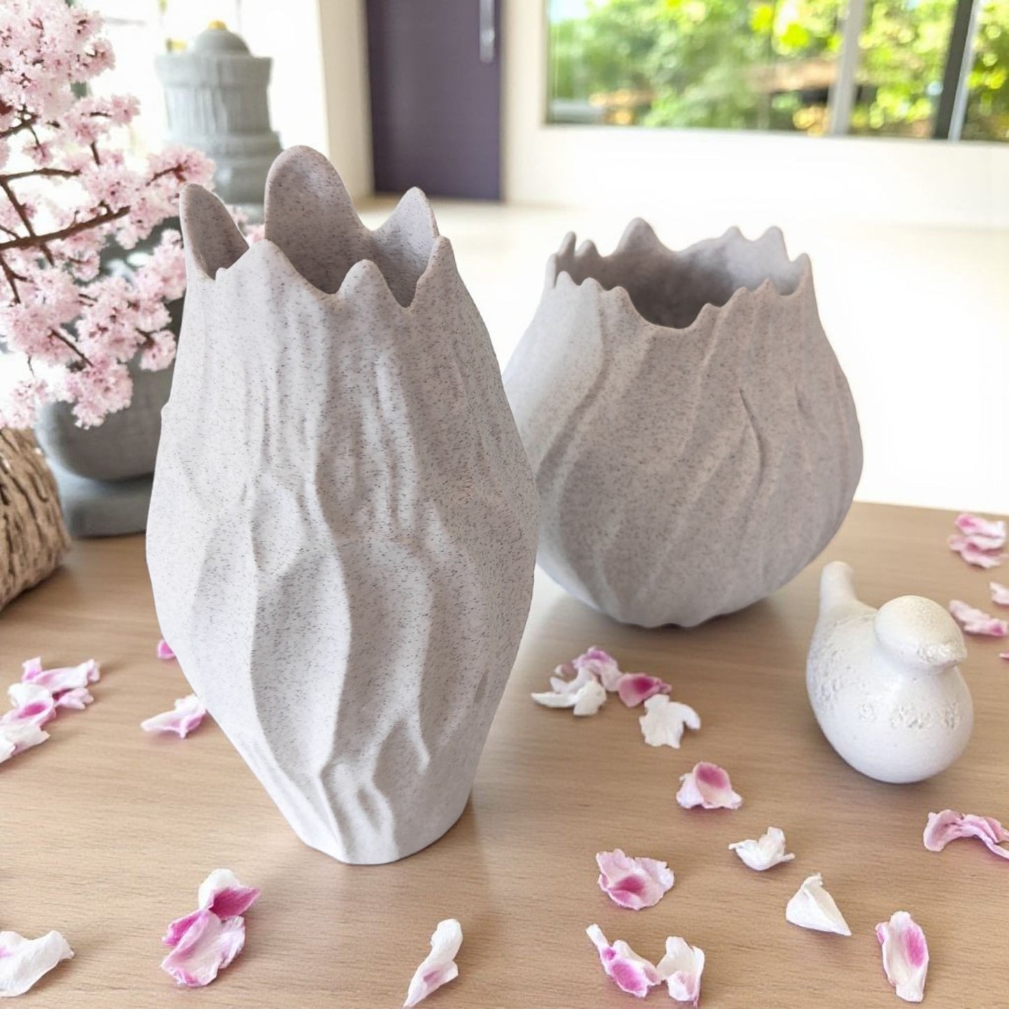 Duo de vases texturés