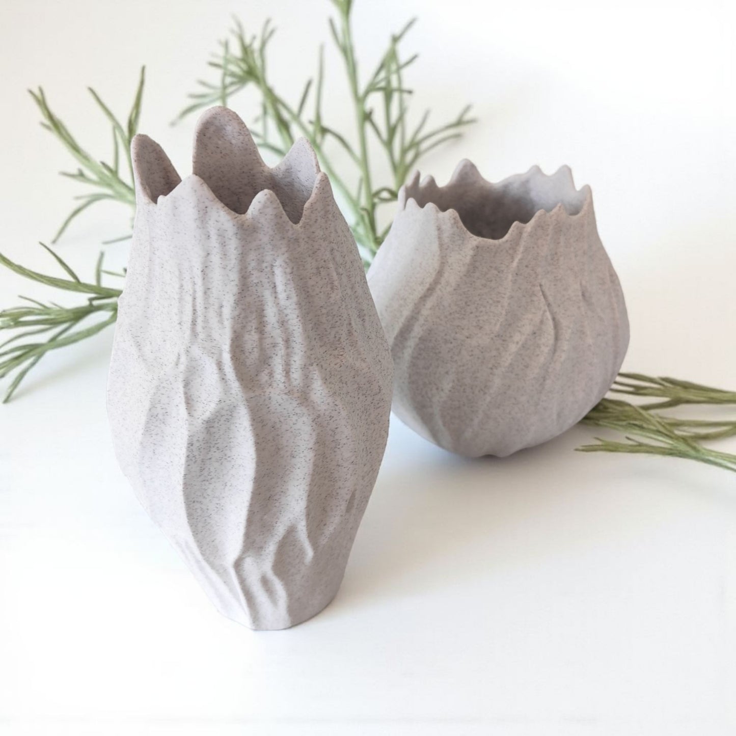 Duo de vases texturés