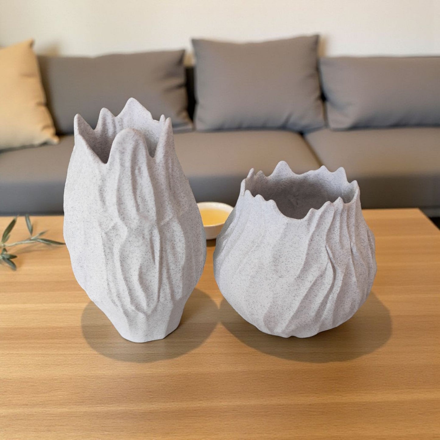 Duo de vases texturés