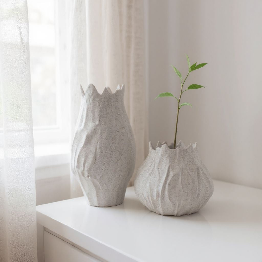 Duo de vases texturés