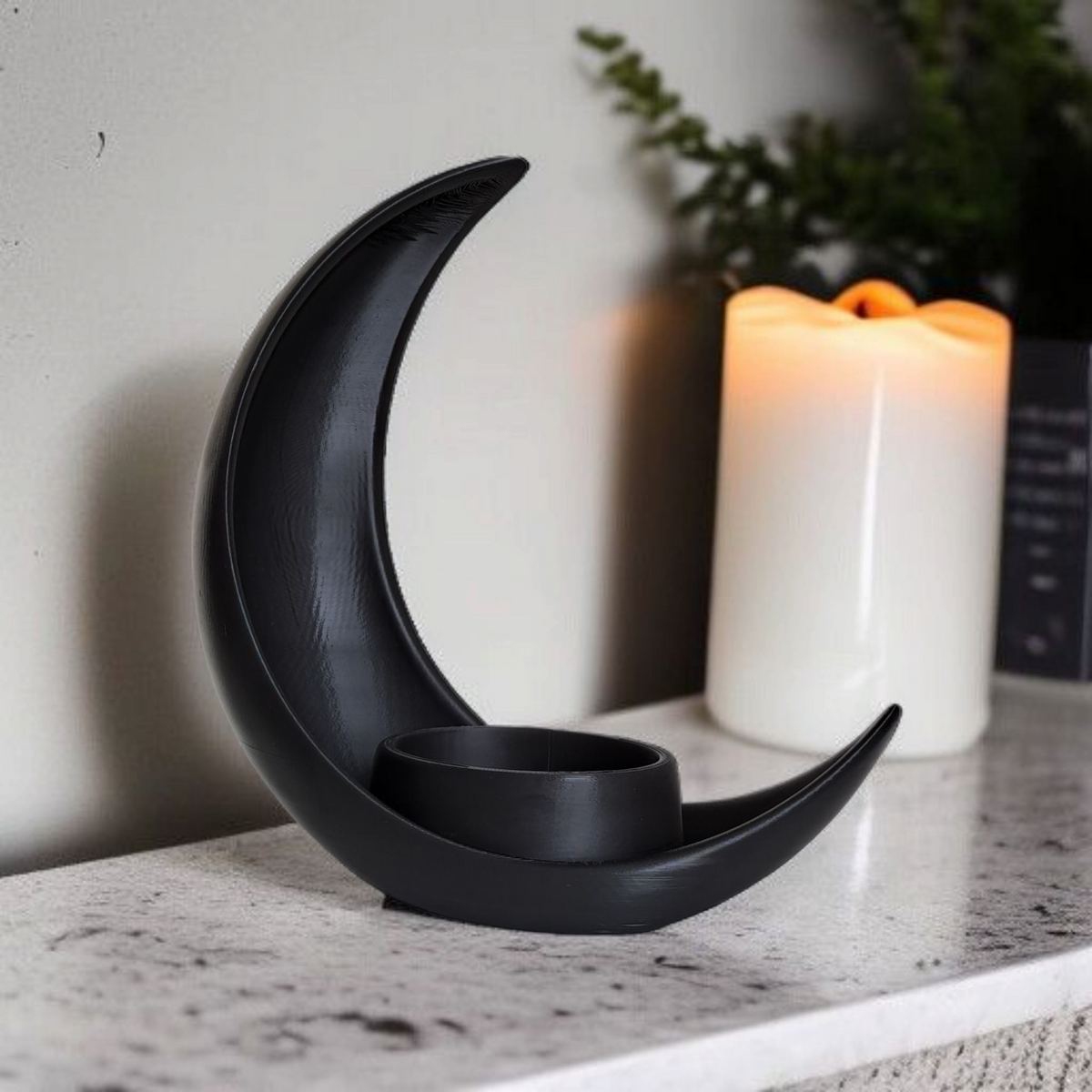 Croissant de lune décoratif avec pot de fleurs elliptique - vue 4