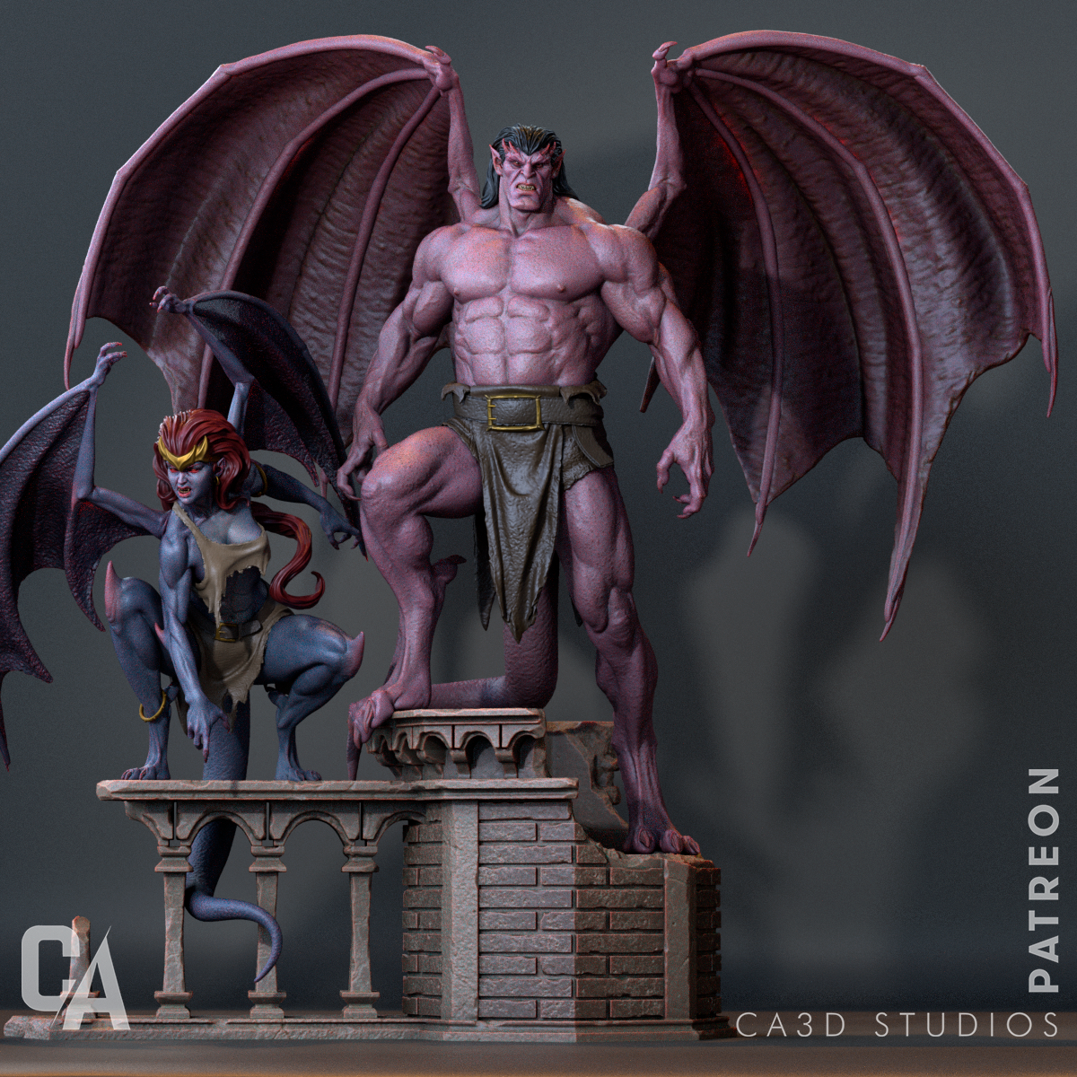 Demona et Goliath - Gargoyles
