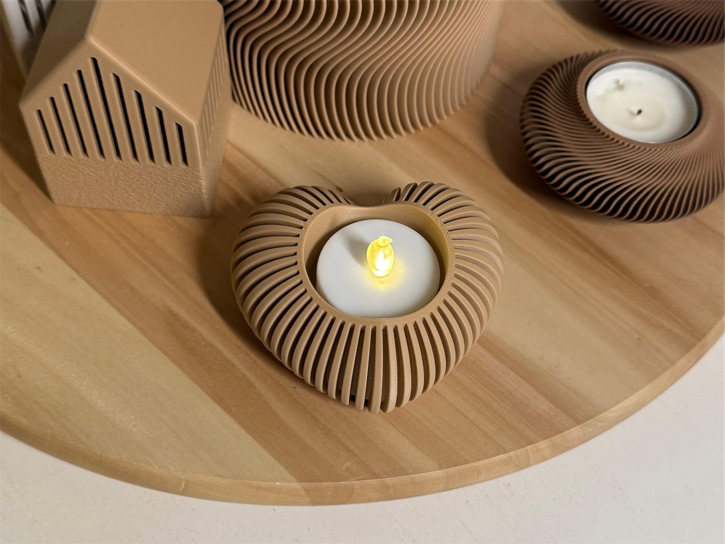 Porte-bougie en forme de coeur