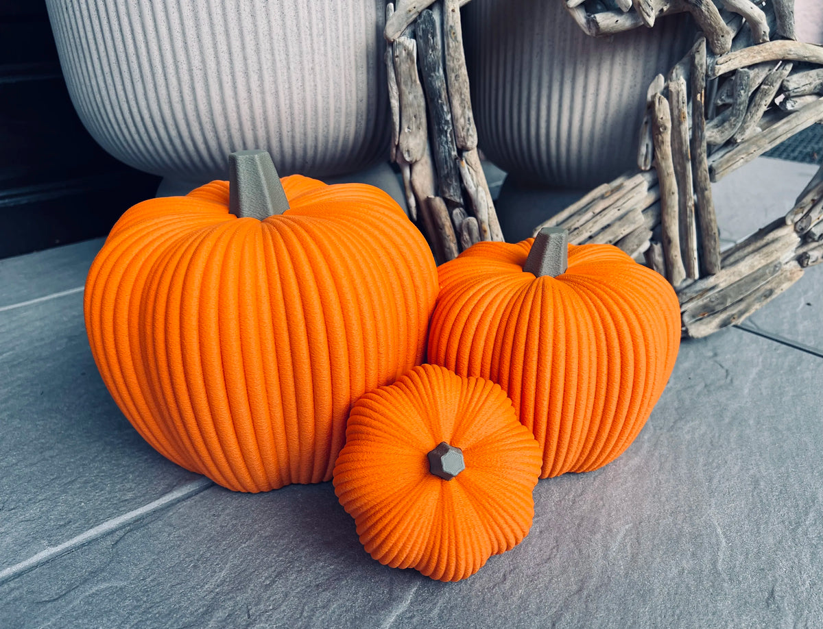 Citrouille décorative texturée – Déco minimaliste d'automne en impression 3D