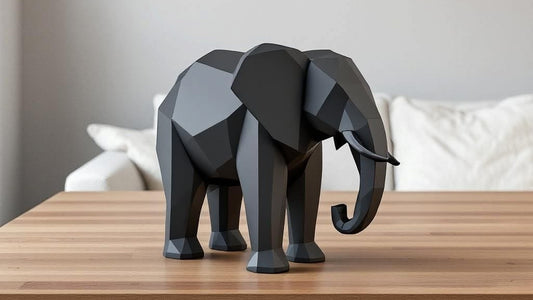 Sculpture « Éléphant Low Poly » - vue 1