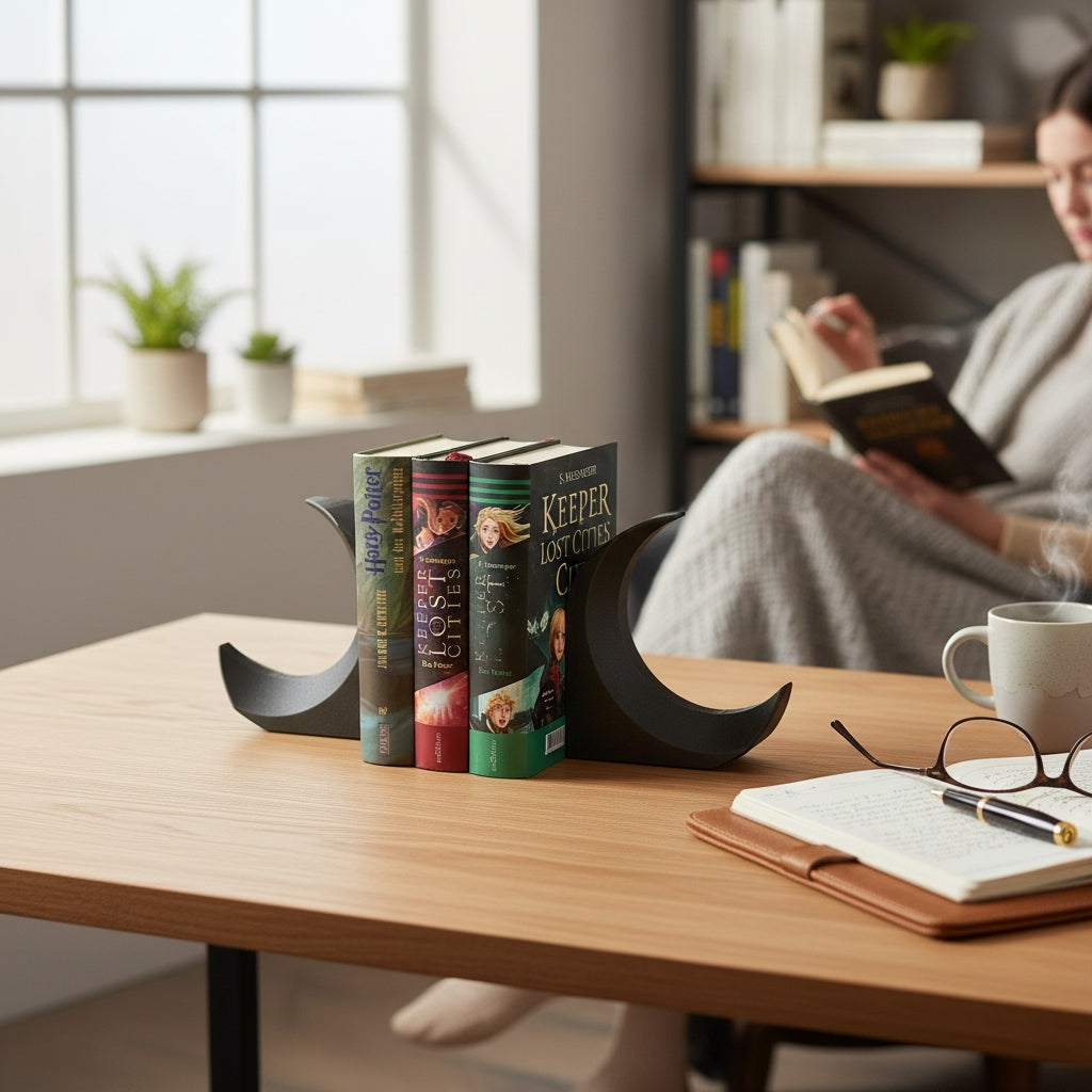 Serre-livres décoratif design "Lune"