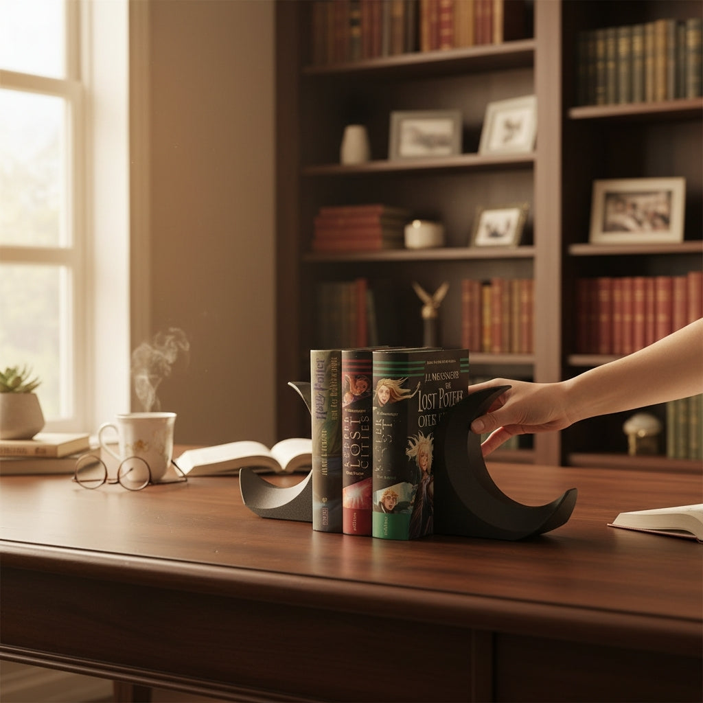 Serre-livres décoratif design "Lune"