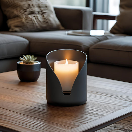 Bougeoir moderne pour bougie pilier - vue 1