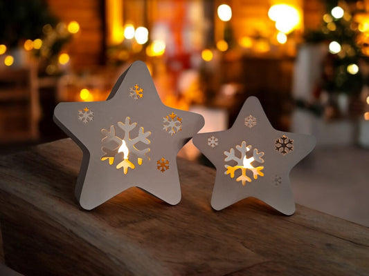 Porte-bougie Étoile Flocon – lueur d’hiver et ambiance féerique