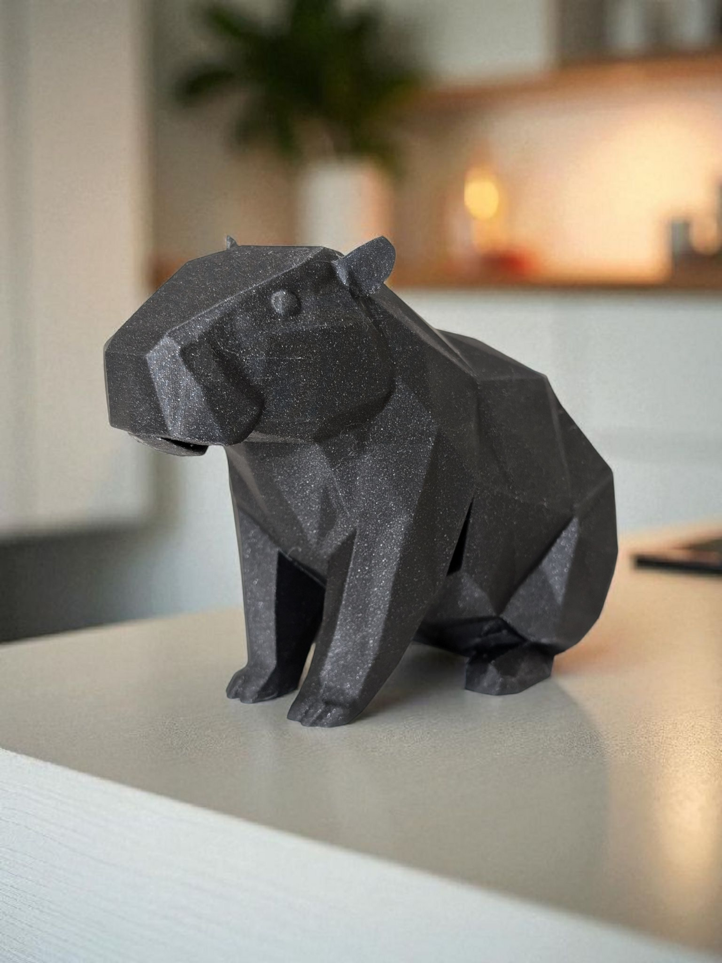 Sculpture Capybara géométrique