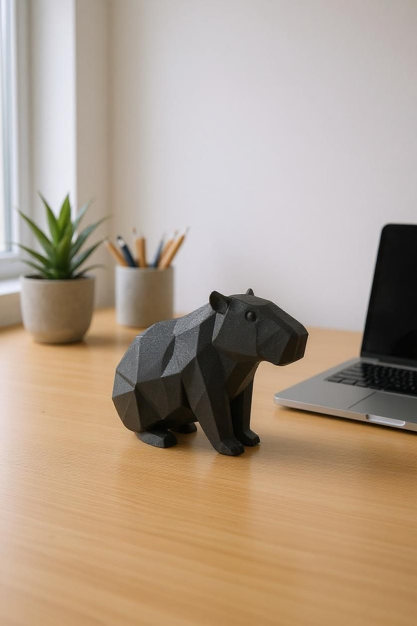 Sculpture Capybara géométrique