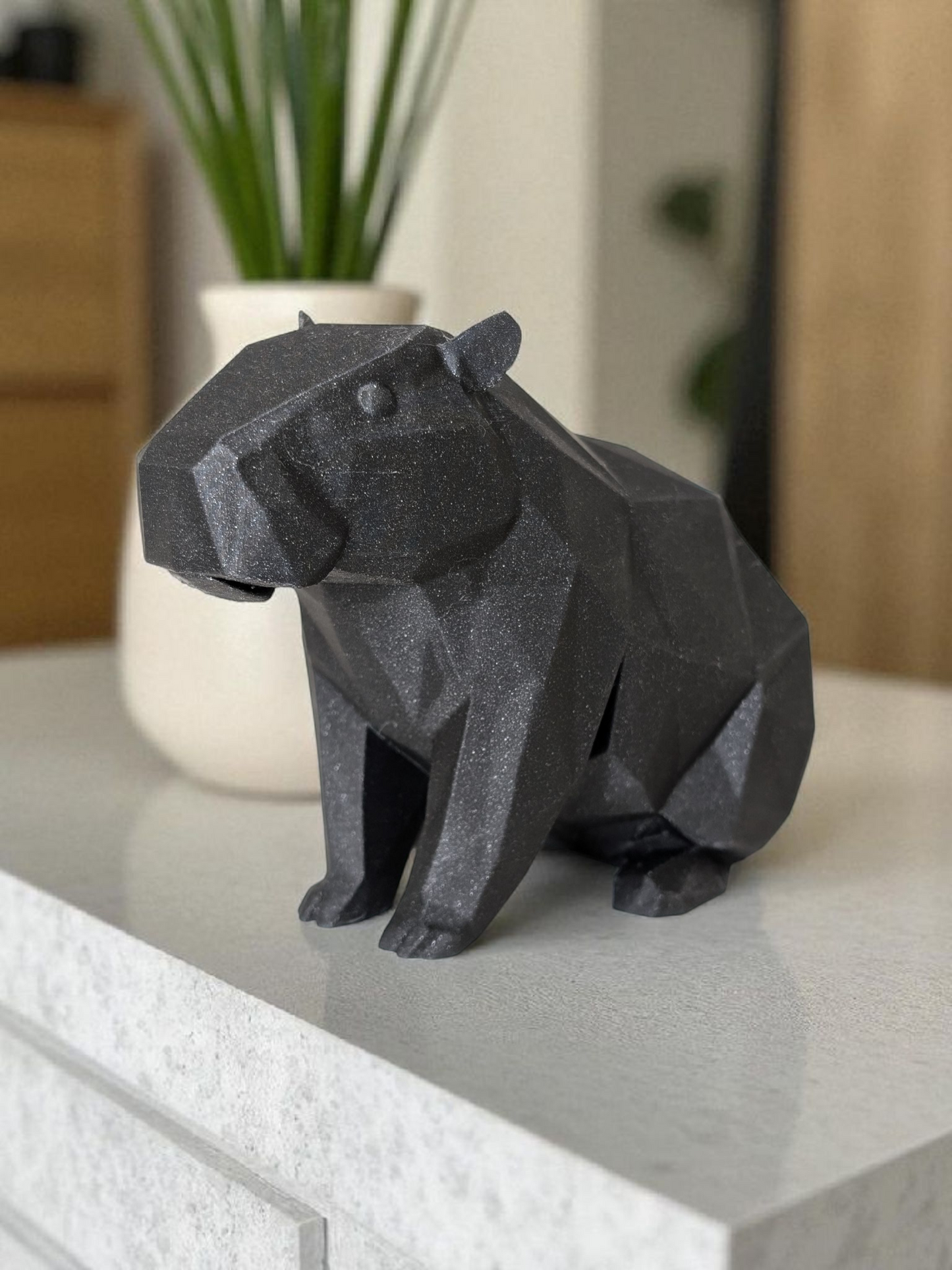 Sculpture Capybara géométrique