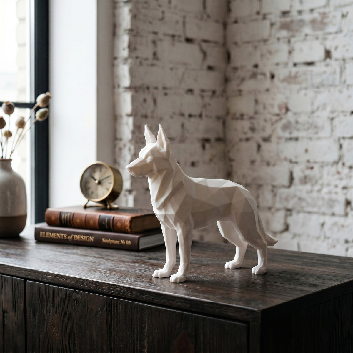 Sculpture « Berger Allemand Low Poly » - vue 2