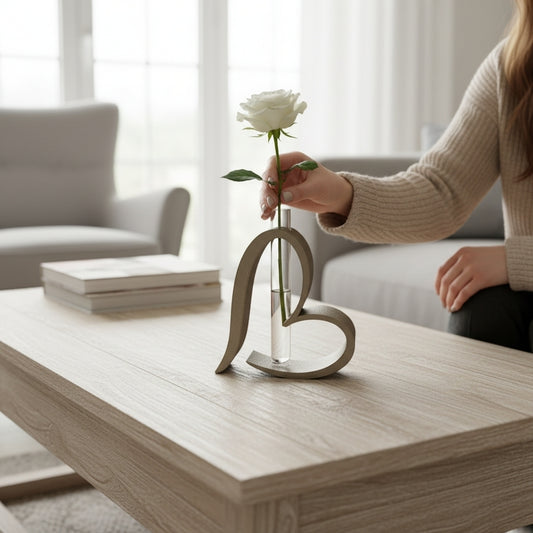 Vase cœur pour éprouvette — Saint-Valentin - vue 1