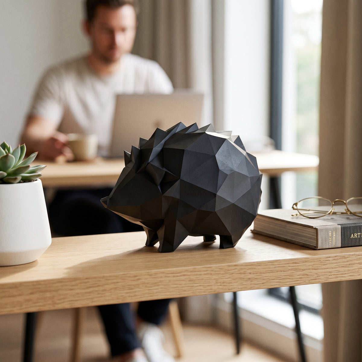 Sculpture « Hérisson Low Poly » - vue 2