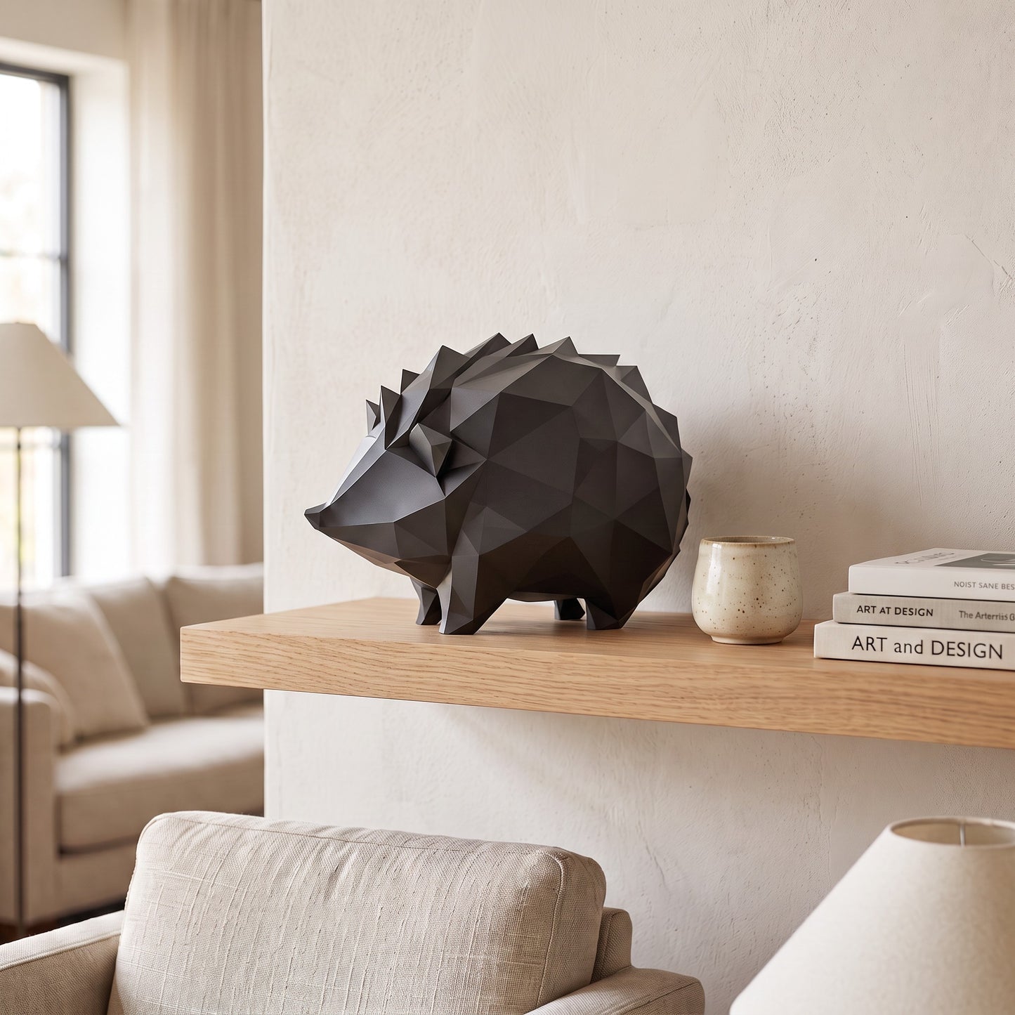 Hérisson low poly – Sculpture géométrique en impression 3D
