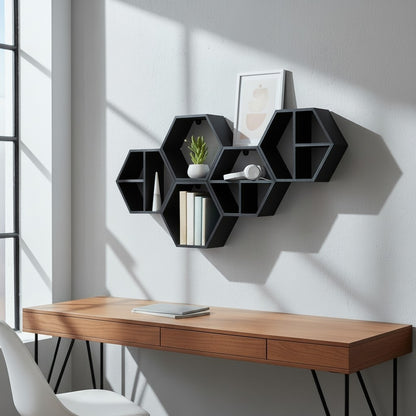 Set d'étagères hexagonales modulaires - vue 2