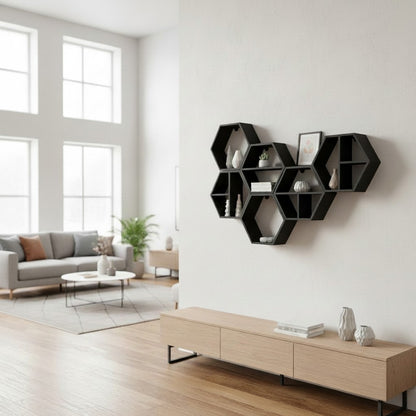 Set d'étagères hexagonales modulaires - vue 4