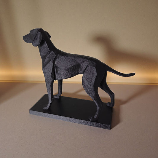Chien de chasse minimaliste low poly - vue 1