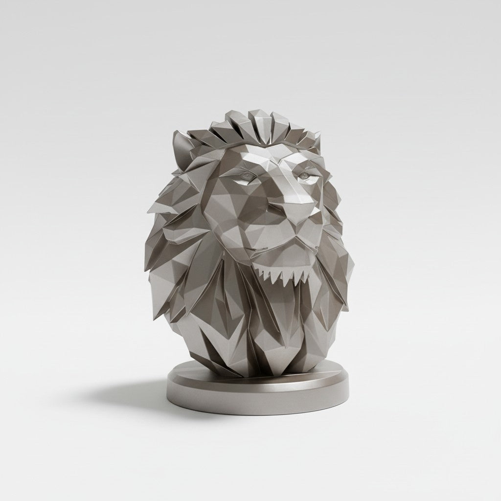 Sculpture « Buste de Lion Low Poly » - vue 4