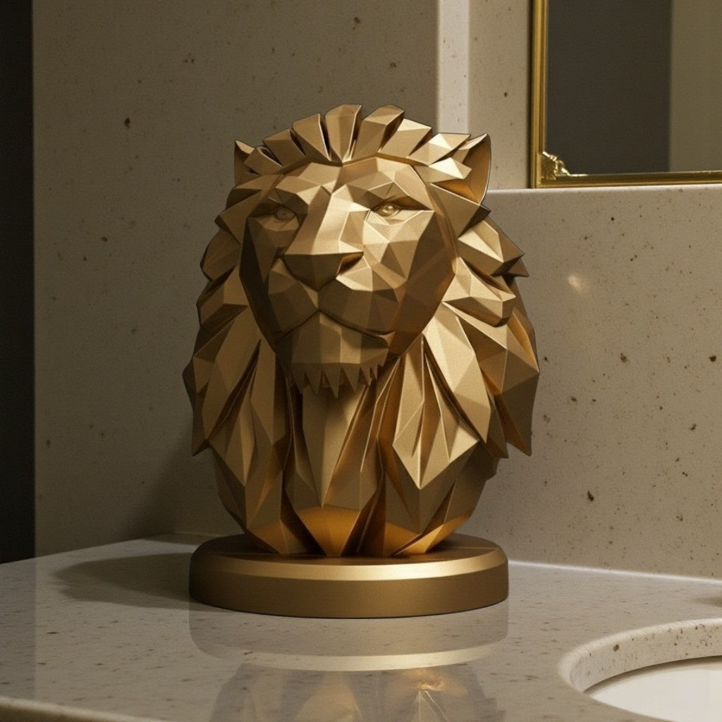 Sculpture « Buste de Lion Low Poly » - vue 2