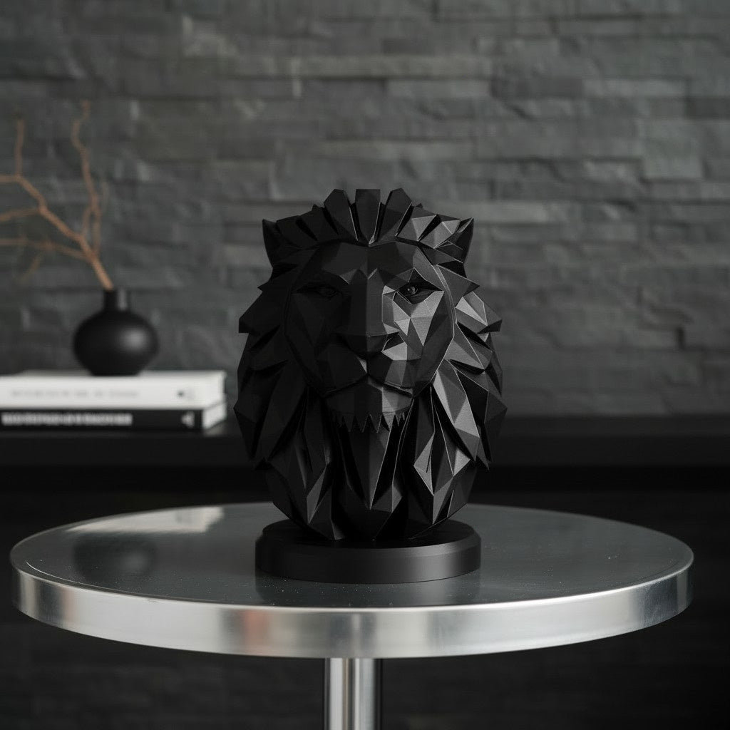 Sculpture « Buste de Lion Low Poly » - vue 3