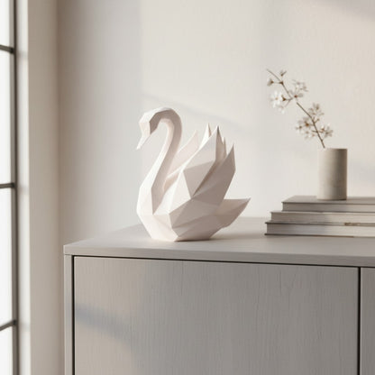 Sculpture « Cygne Gracieux Low Poly » - vue 2