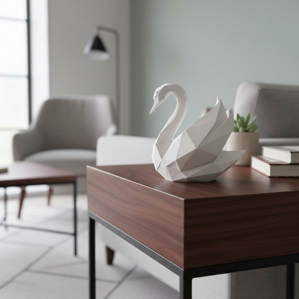 Sculpture « Cygne Gracieux Low Poly » - vue 3