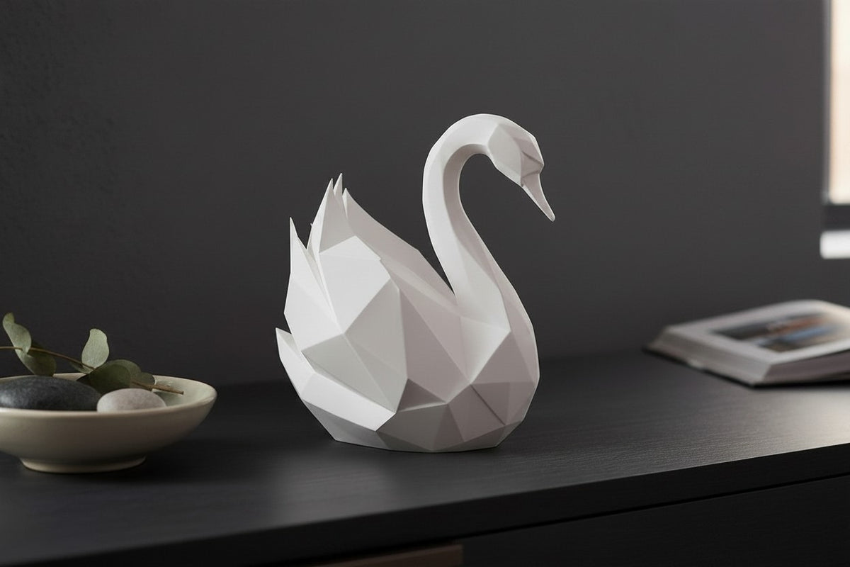 Sculpture « Cygne Gracieux Low Poly » - vue 1