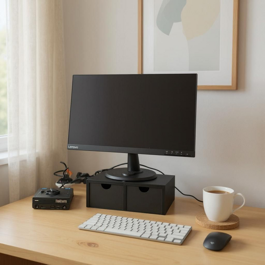 Support moniteur à deux tiroirs - vue 1