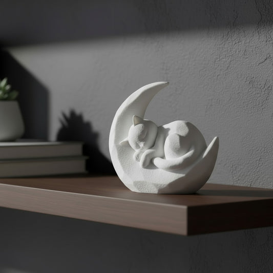 Sculpture « Chaton Endormi sur la Lune » - vue 1