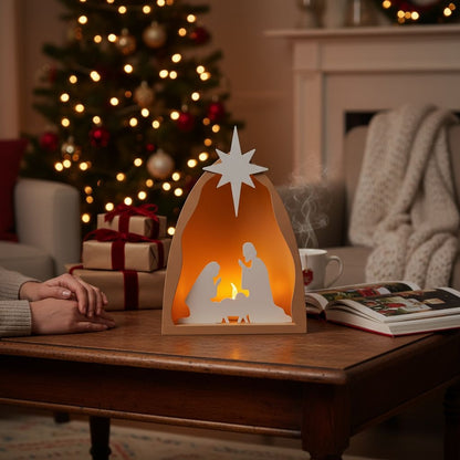 Crèche de Noël lumineuse à dôme diffuseur - vue 1