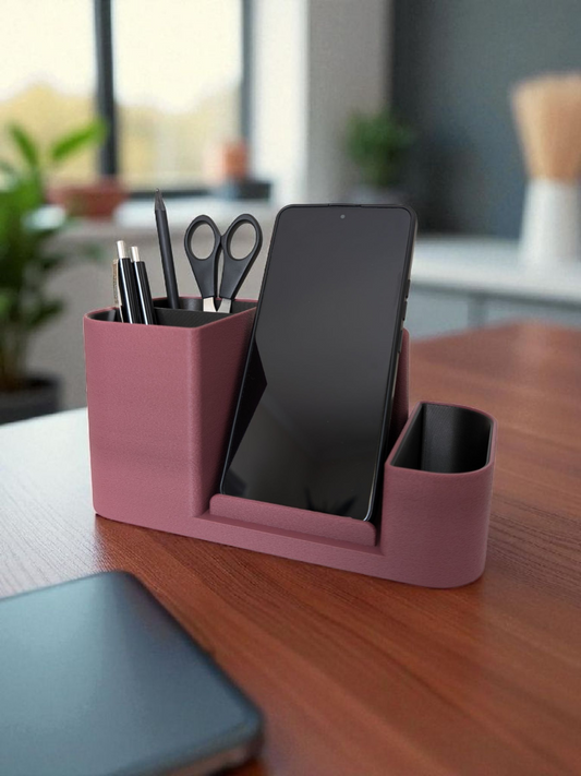 Organisateur de bureau avec support téléphone intégré - vue 1