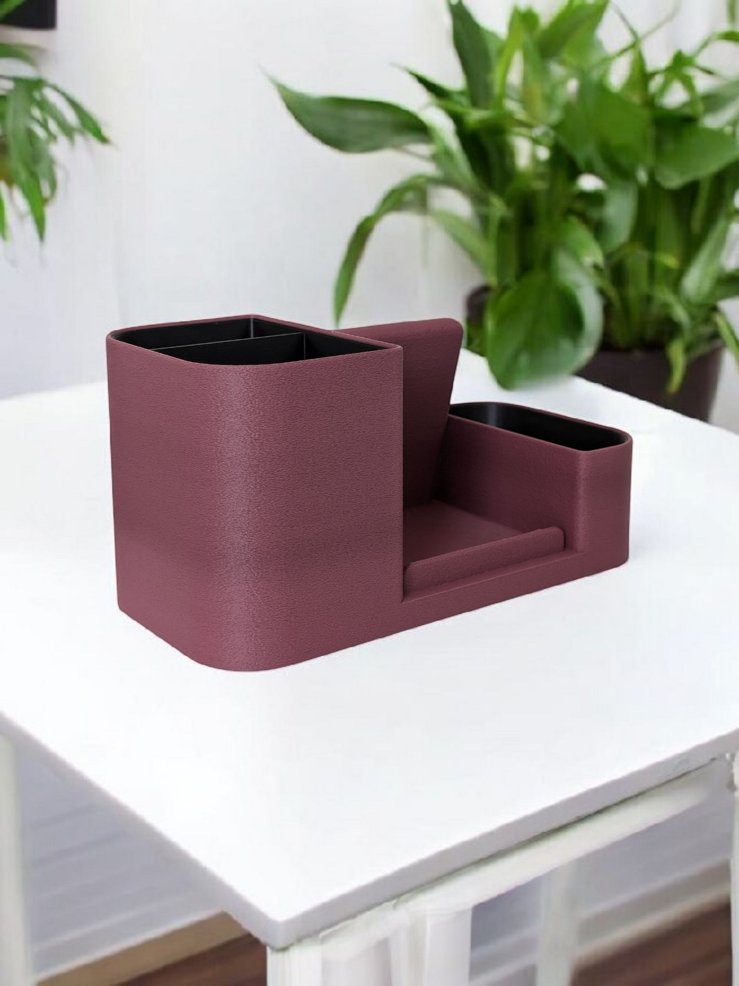 Organiseur de bureau bicolore – Design texturé