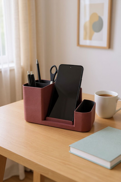 Organiseur de bureau bicolore – Design texturé