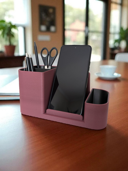 Organiseur de bureau bicolore – Design texturé