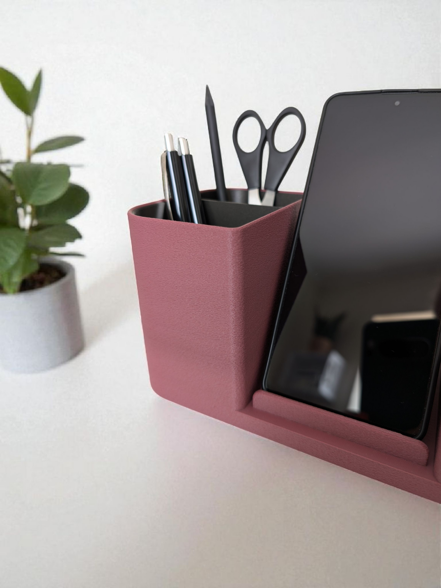 Organiseur de bureau bicolore – Design texturé