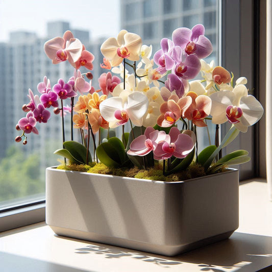 Pot moderne rectangulaire pour orchidée imprimé en 3D