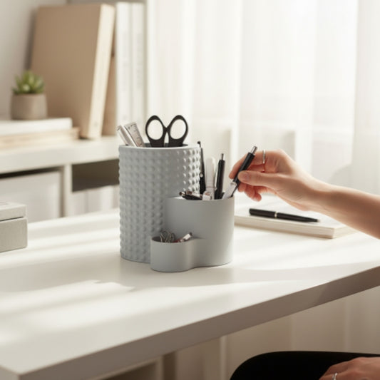 Organisateur de bureau moderne à pois - vue 1