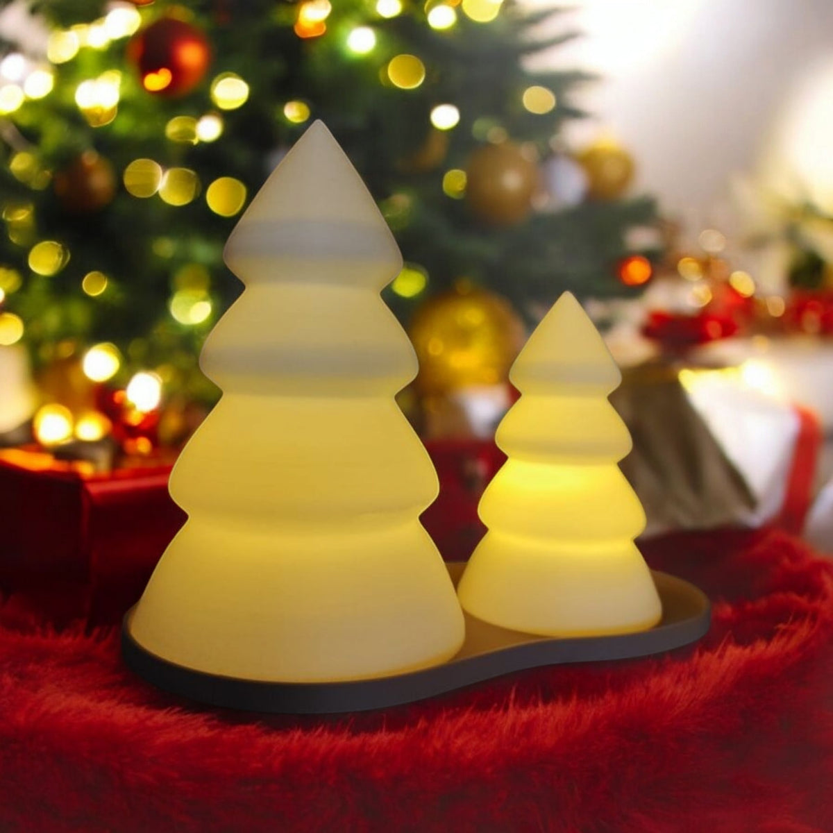 Set sapins de Noël et plateau LED - vue 2