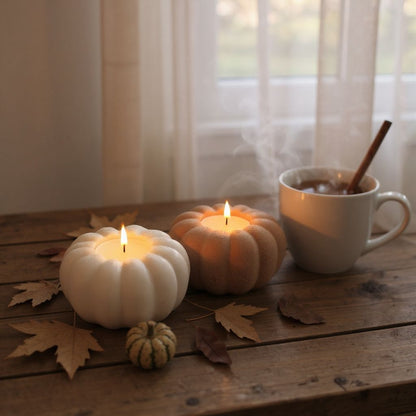 Porte-bougie chauffe-plat en forme de citrouille – Décoration d’automne cosy