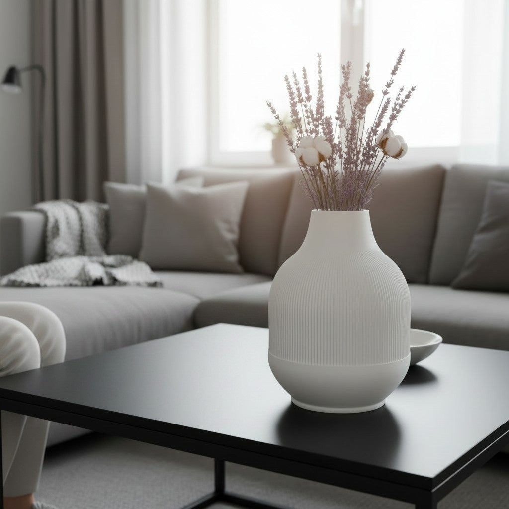 Vase moderne à côtes dégressives - vue 2